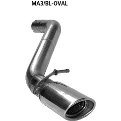 Tubo simple de salida ovalado cortado 20? 120x80 mm Mazda Mazda 3 Typ BL 1.6l Diesel excepto con filtro de particulas 2009- Bastuck