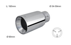 Cola de tubo de escape deportiva Simoni Racing Redonda / Derecho Acero Inoxidable - 90xL185mm
