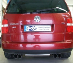 Escape final VW Touran 1T1/ 1T2 1,6l - 2,0l TDI 2x76 Tipo 18 doble duplex derecho / izquierdo Fox